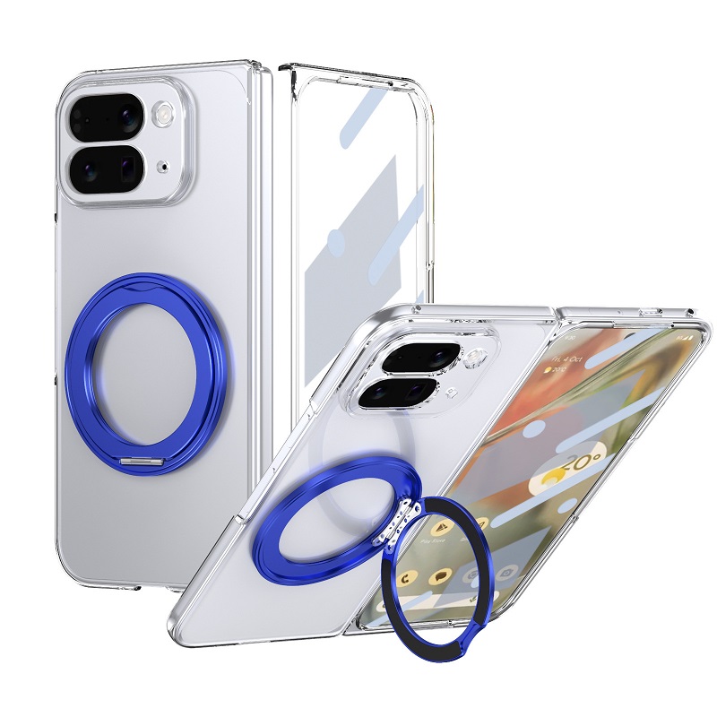 360° Rotating Magnetic Holder Case for Google Pixel 10 9 Pro Fold Case Clear Magnetic With Front Glass Flip Pixel 9 10 Pro Fold