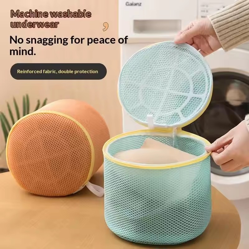 Reusable Mesh Laundry Bag Anti Deformation Structure Smooth Zipper For Washing Bras Delicate Clothes