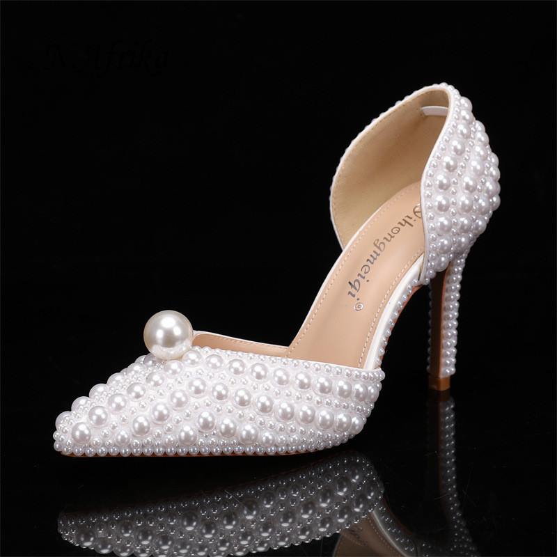 "DUMA"Women Pearl Wedding Shoes Slip On Pointed Toe Thin Stiletto High Heel Pumps New Style Drop Shipping
