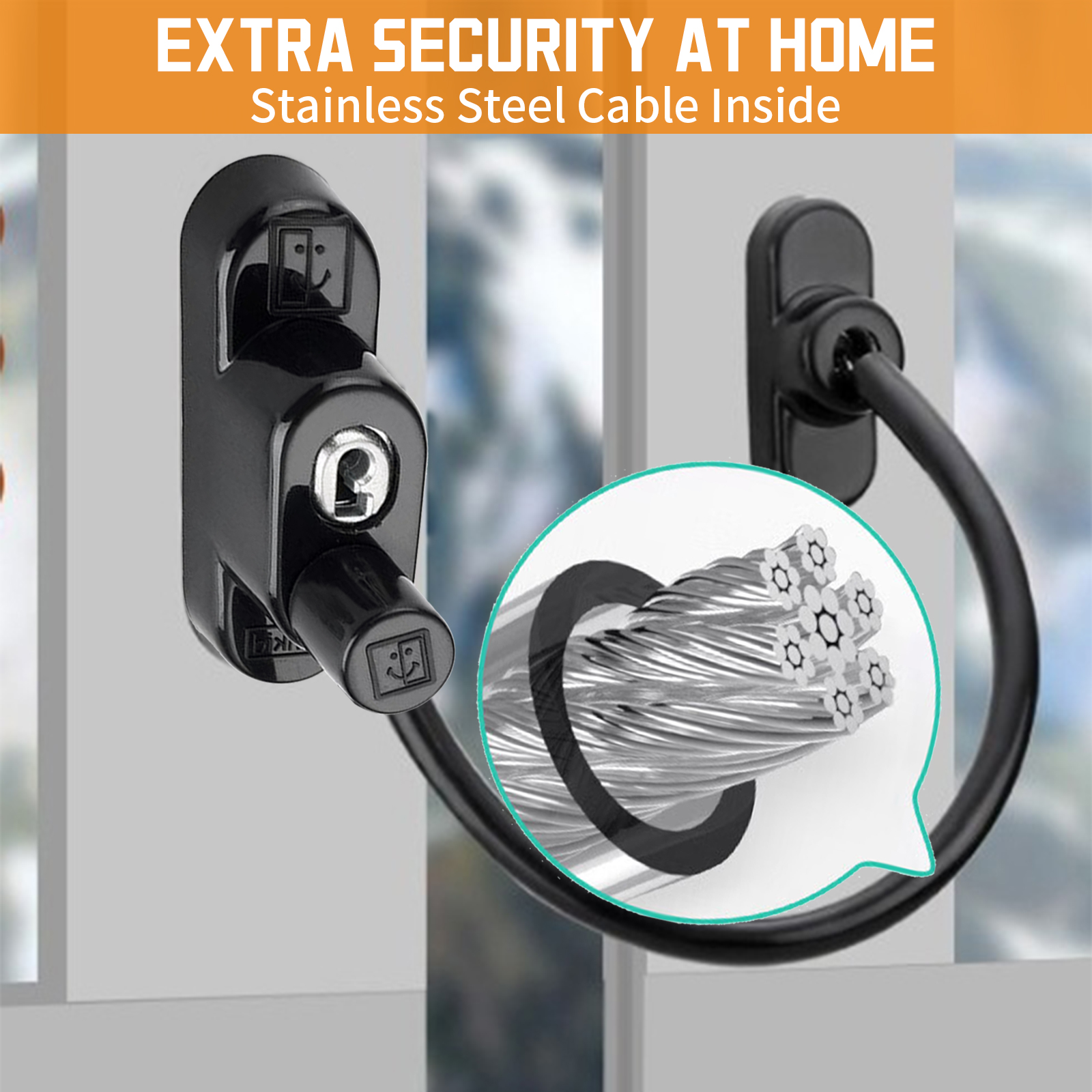 4Pcs Easy to Install and Use Safety Lock for Home, Security Padlock for Metal, Wooden, Sliding Window (including key)