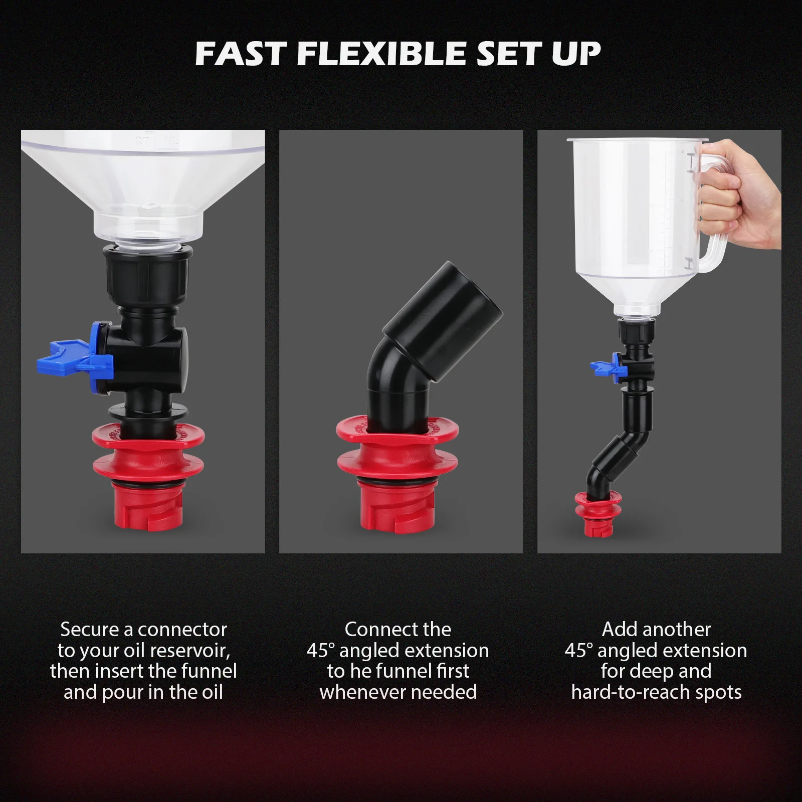 Multifunctional Vehicle Special Funnel 18PC Oil Diesel Antifreeze Filling Funnel, Auto Repair Tool