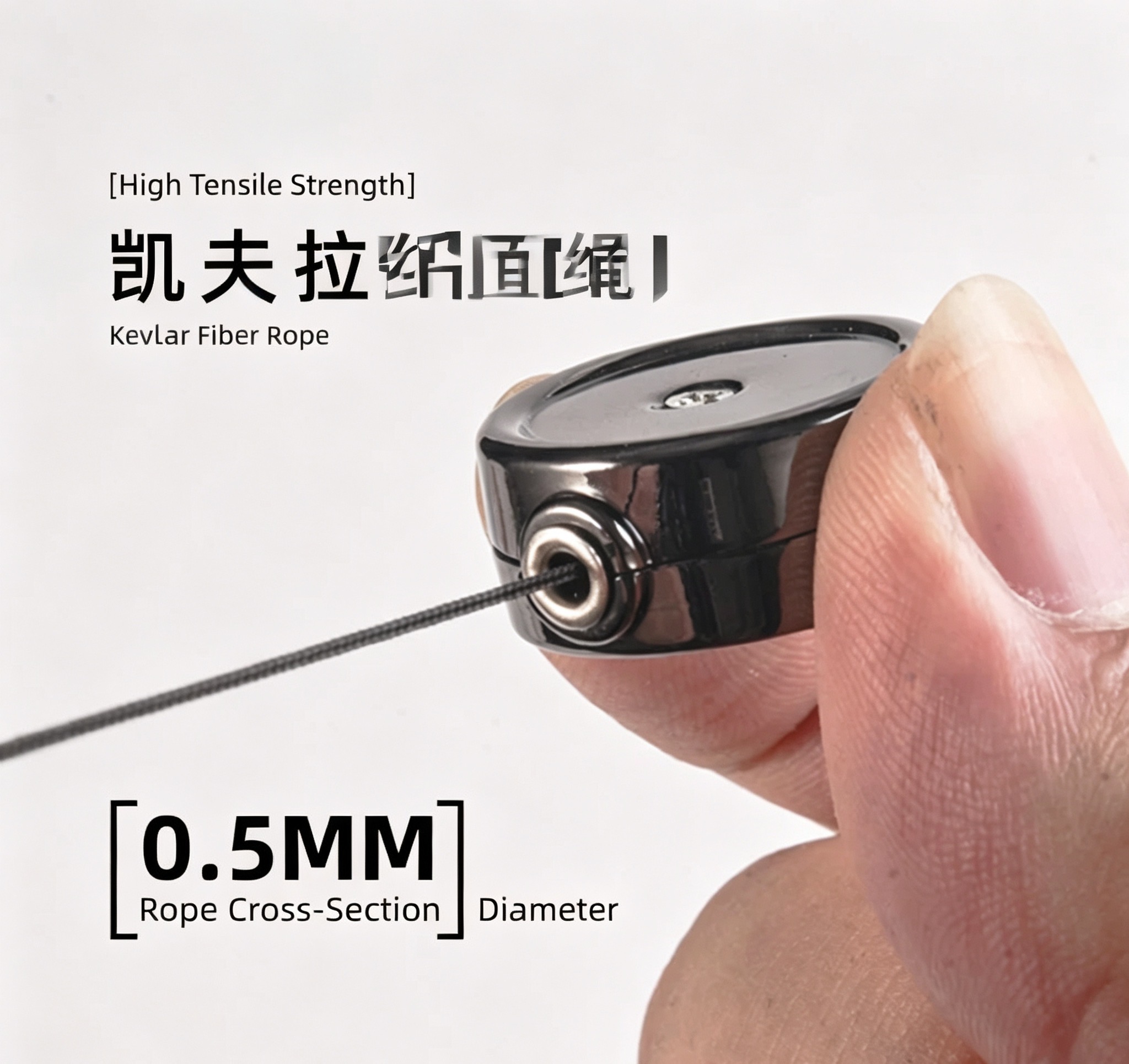 Ultra-Compact Retractable Keychain Pendant – Sleek Rebound Design with Secure Anti-Loss Lock