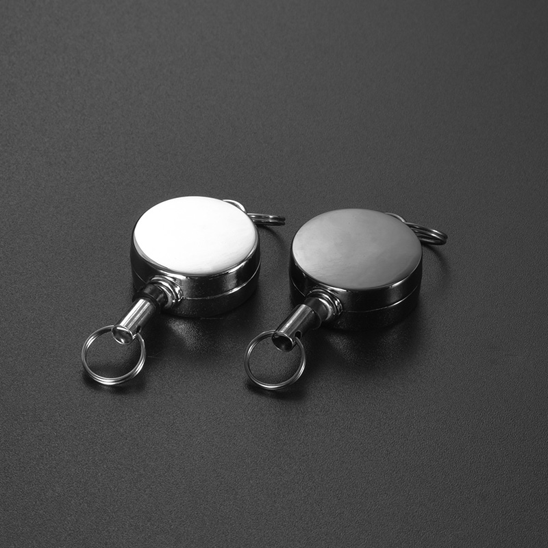 Ultra-Compact Retractable Keychain Pendant – Sleek Rebound Design with Secure Anti-Loss Lock