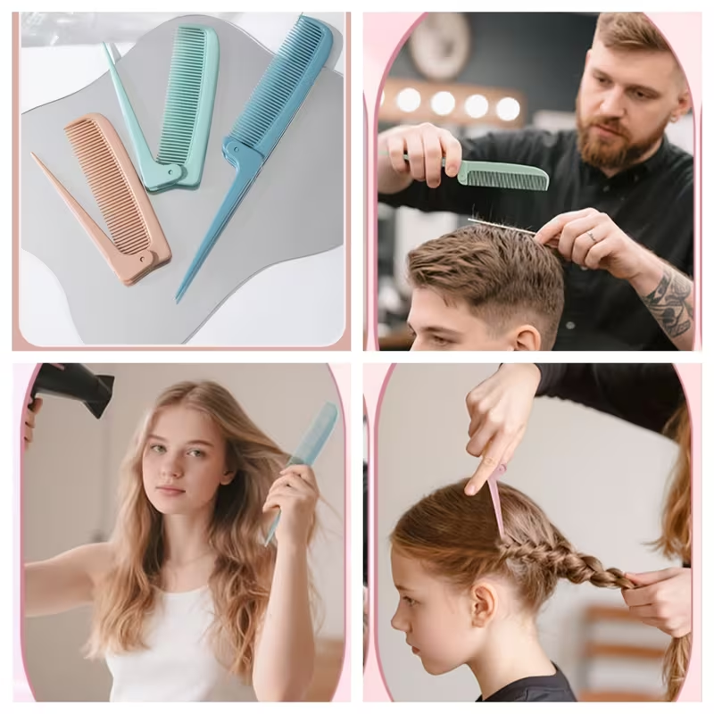 A Foldable Comb, Perfect for Travel, Featuring a 360° Portable Design, Essential for Hairstyling at Home Or on The Go