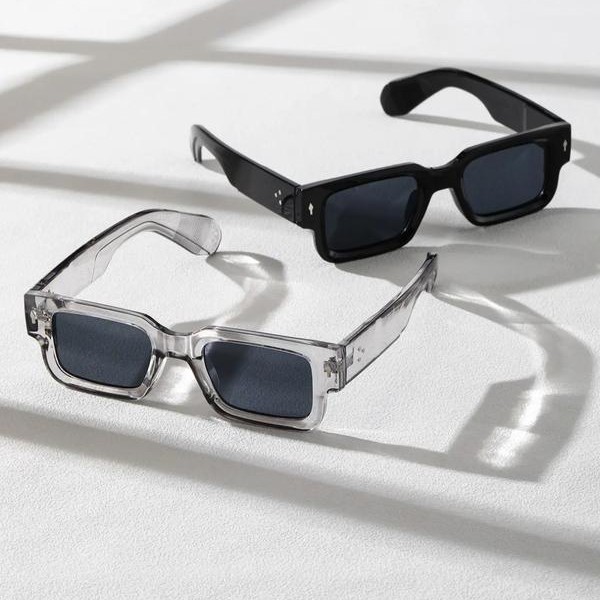 Fashionable Simple Versatile Sunglasses Men Women Small Square Rivet Outdoor Driving Ultraviolet Protection Casual Sun Glasses