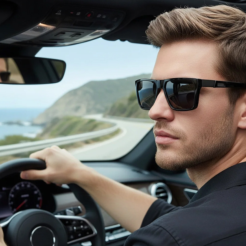 Polarized Cycling Sunglasses Men and women Classic Square Shades with UV Protection for Outdoor Fishing Driving Colorful Lens
