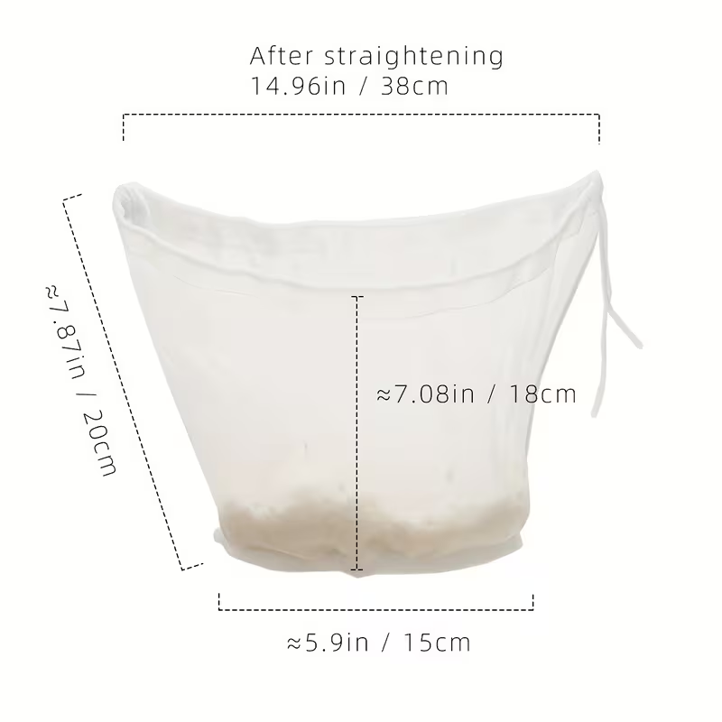 1pc Wide Mouth Reusable Fine Mesh Filter Bag - Easy Pour Spout, Sturdy for Juice, Soy Milk, Wine - Ideal for Coffee Lovers