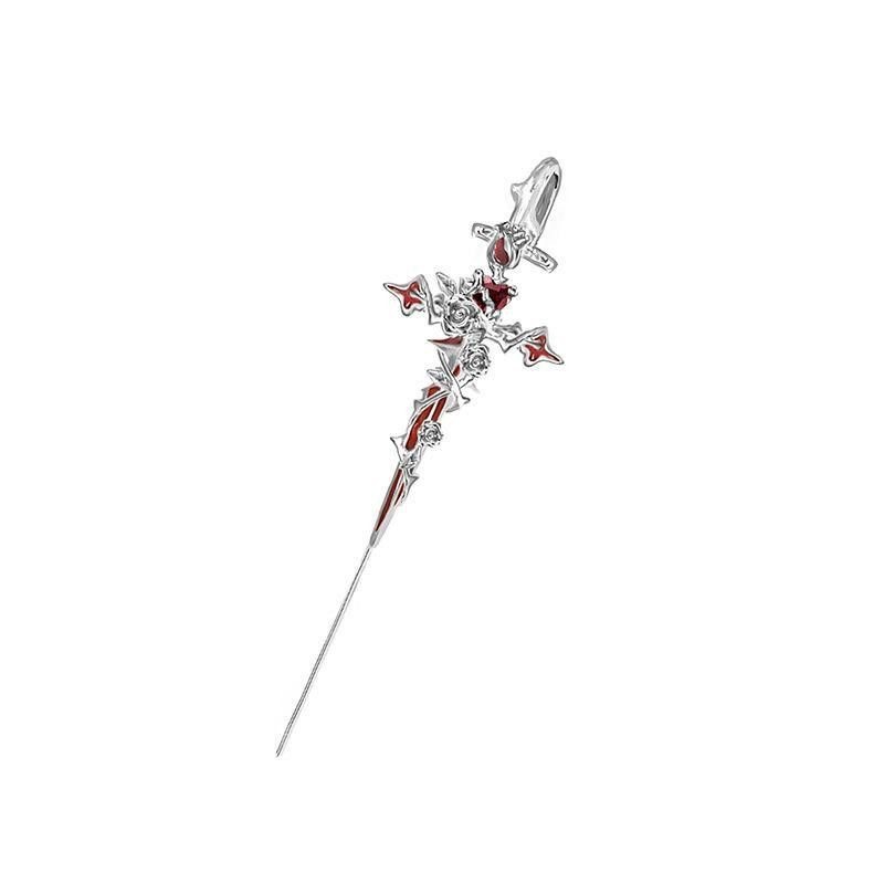 Ma Xiu Original Thorn Series Cross Piercing Ear Needles — Edgy, Minimalist, and Ultra-Slim for Effortless Cool