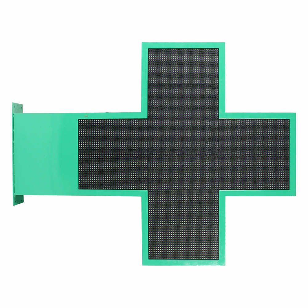 100*100cm Pure Green DIP LED Pharmacy Cross Sign Save-energy Farmacia Shop Animation LED Display Screen Decoration