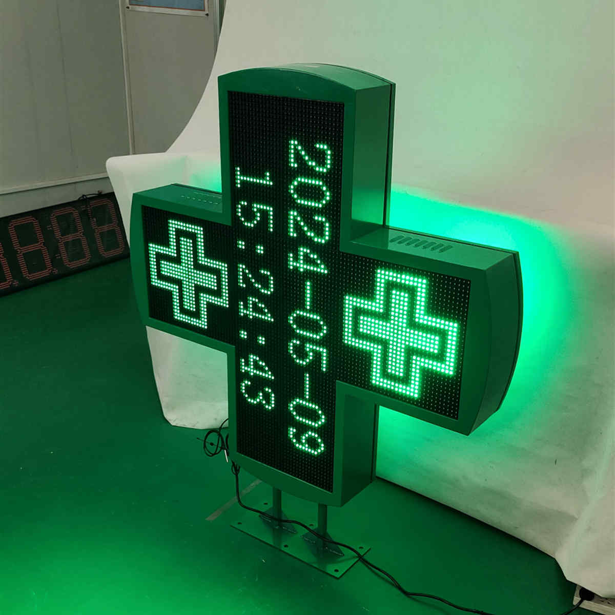 100*100cm LED Cross with Great Price Farmacia Shop Pharmacy LED Screen LED Pharmacy Cross Sign Decoration