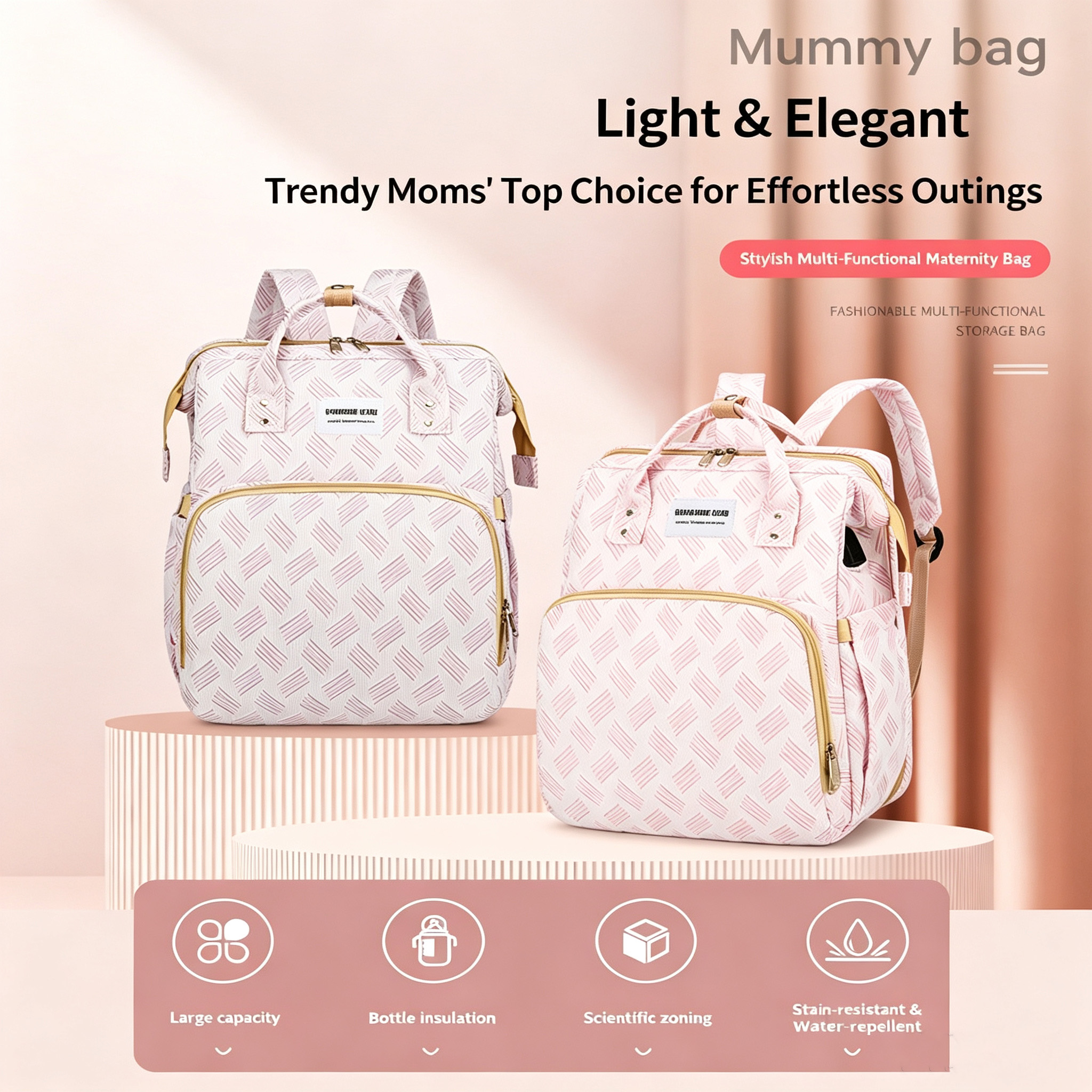 Space-Saving Modular Baby Backpack – Foldable Crib + Waterproof Diaper Bag + Integrated Changing Mat in One Sleek Desig