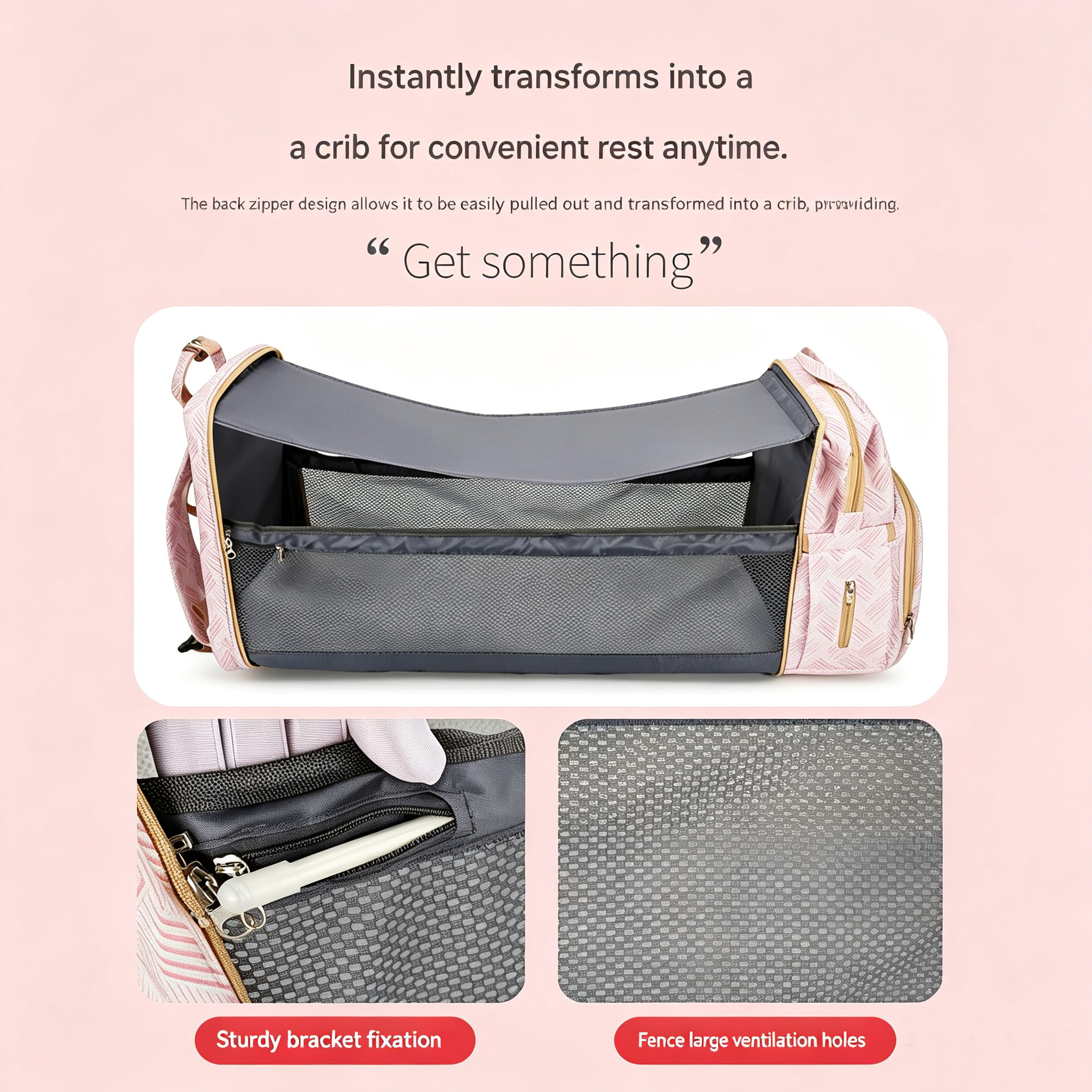 Space-Saving Modular Baby Backpack – Foldable Crib + Waterproof Diaper Bag + Integrated Changing Mat in One Sleek Desig