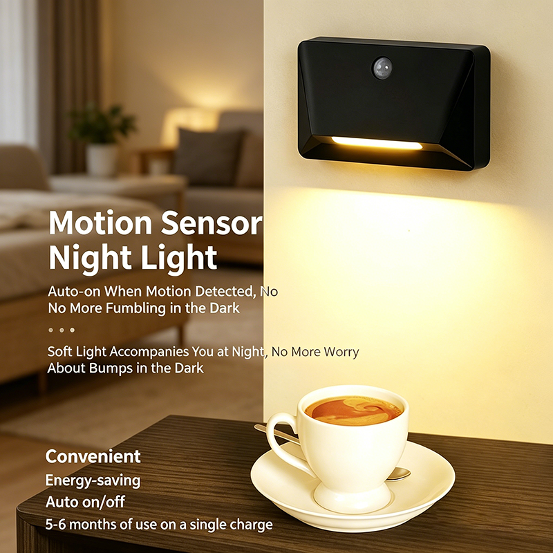 Rechargeable Motion Sensor Night Light, 2200mAh Battery, Auto On/Off Energy Saving, 4-6 Months Standby, UK Plug for Stairs/Hallw
