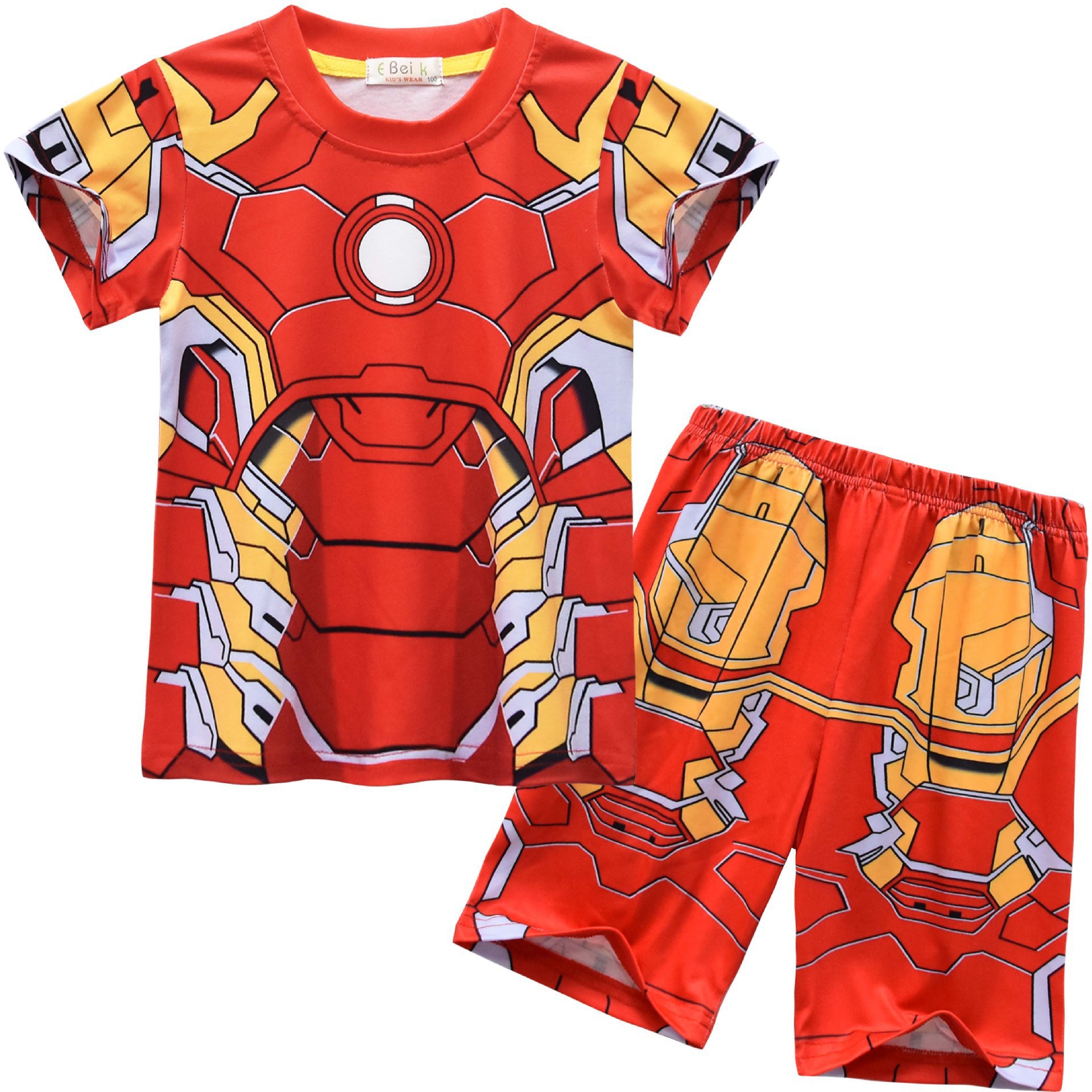 Summer Short Sleeve Set Man Spiderman homewear Marvel Avengers Hero Captain America Gifts for Kids pajamas
