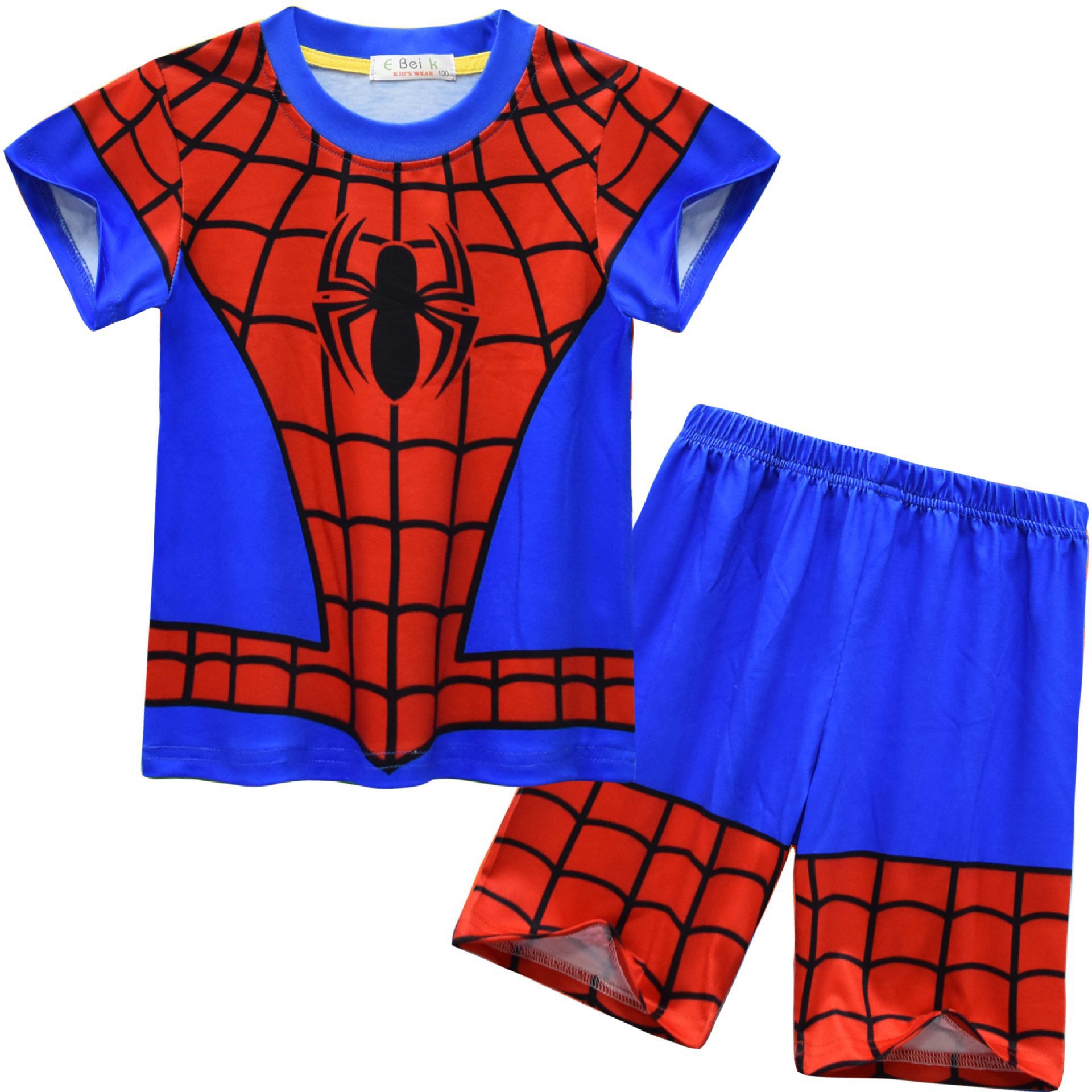 Summer Short Sleeve Set Man Spiderman homewear Marvel Avengers Hero Captain America Gifts for Kids pajamas