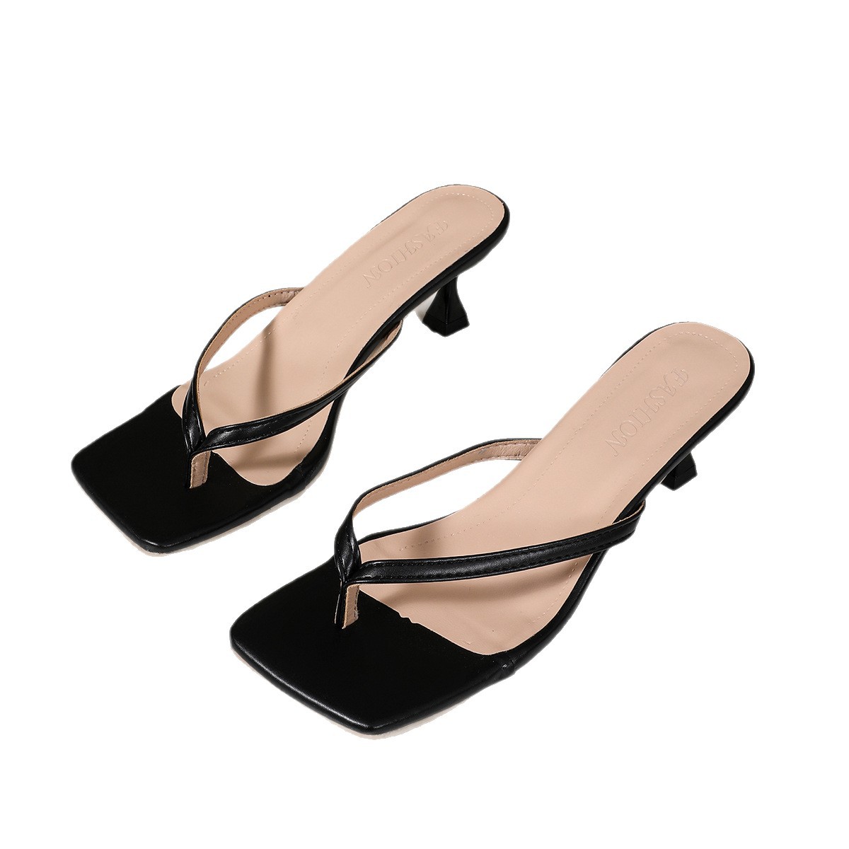 Free delivery of high-quality 2026 new summer women's shoes hot selling clip toe high heels, slim heels, square toe sandals