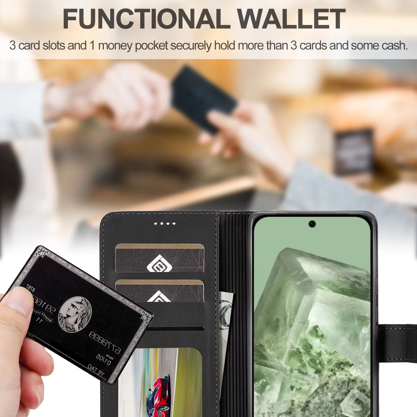 Business Leather Case for Google Pixel 11 10 9 Pro XL 9A 8A 8 7 6 Pro 7A Pixel 9Pro 10Pro Flip Wallet Card Holder Phone Cover