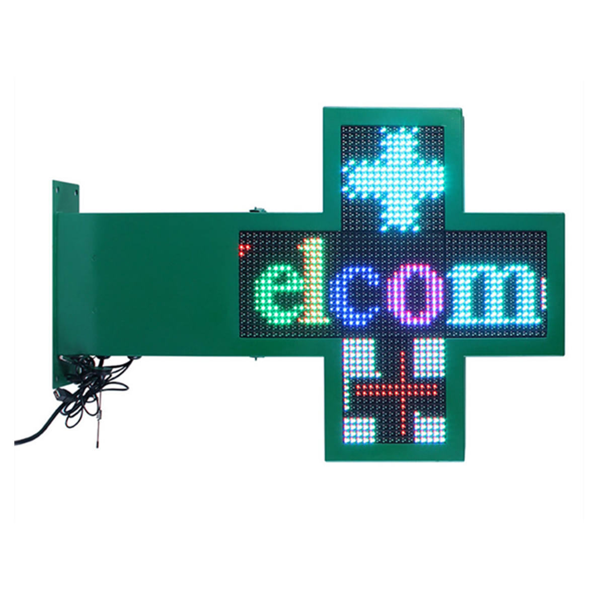 480x480mm P10 Full Color Double Sided LED Pharmacy Cross Screen Outdoor Rainproof Waterproof Illuminated Medical Display Signage