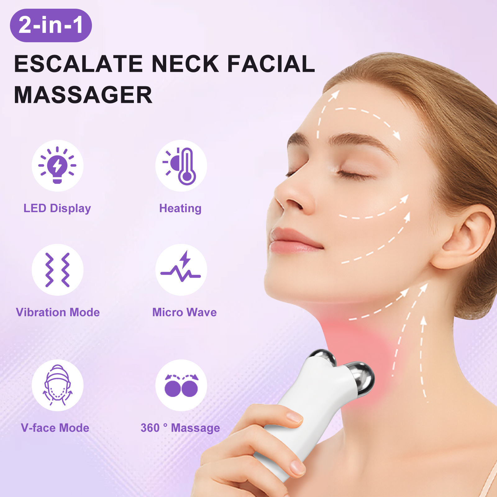 Home Microcurrent Beauty Device for Facial Wrinkle Tightening ABS Effective Nasolabial Folds Neck Wrinkles Fade Facial Lifting