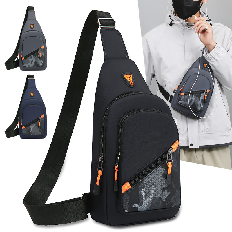 Fashionable men's chest bag, new portable casual shoulder bag, trendy personality, niche design, crossbody bag