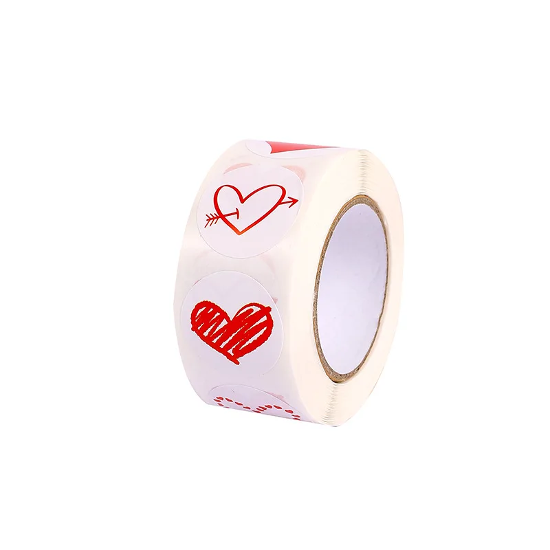500Pcs Red Pink Heart Stickers for Valentines Day Wedding Gift Packing Bag Packaging Labels Love Scrapbooking Diy Stickers