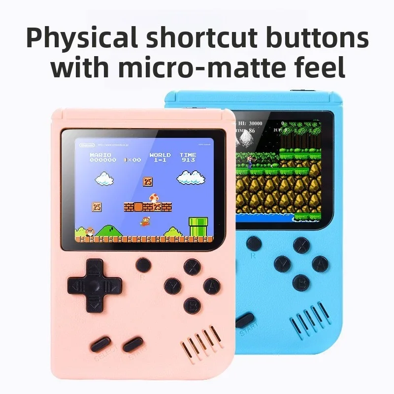 Macaron Color Handheld Game Console Retro Classic 500 Games 3 Inch HD Screen Portable Gift for Kids Adults