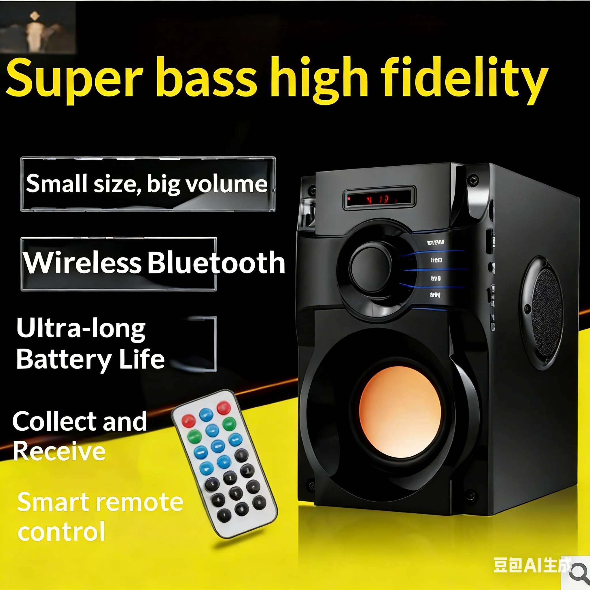 Wooden Super Bass Wireless Bluetooth Speakers Portable High Power Stereo Subwoofer Music Center Support TF FM Radio HIFI BoomBox