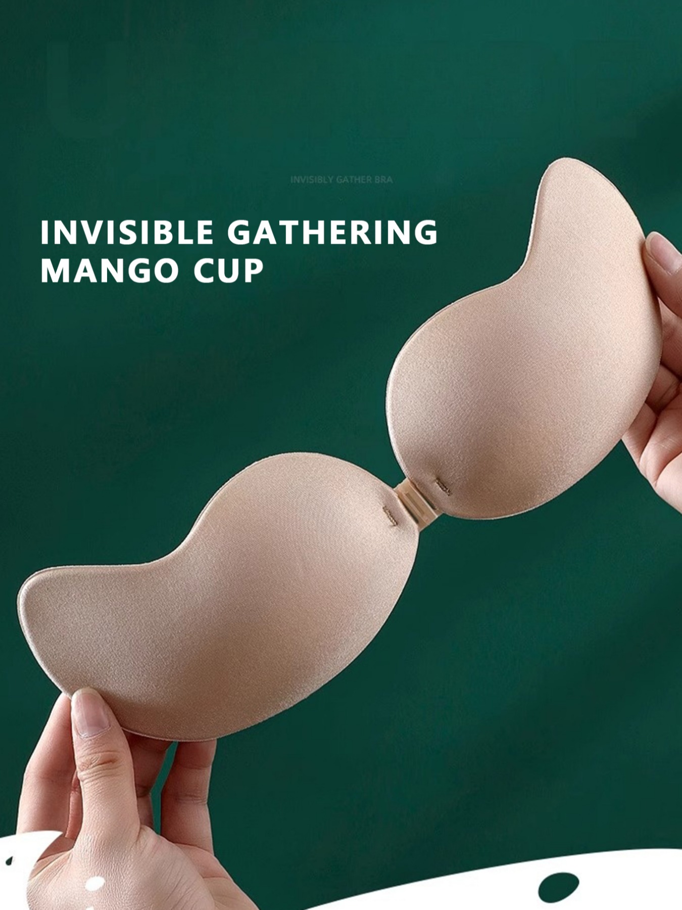 2-piece set of apricot mango cup chest stickers, gathered and supported, small chest highlights, invisible bra