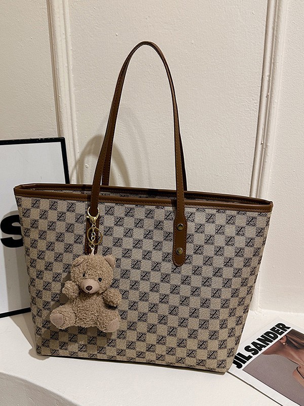 Texture handbag, large capacity tote bag, stylish casual commuting single shoulder women's bag