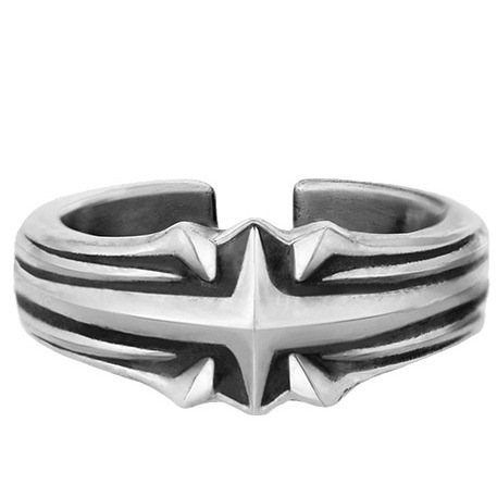 Trendy and personalized retro ring for men  new light luxury and high-end ring  punk style versatile Thai silver tail ring