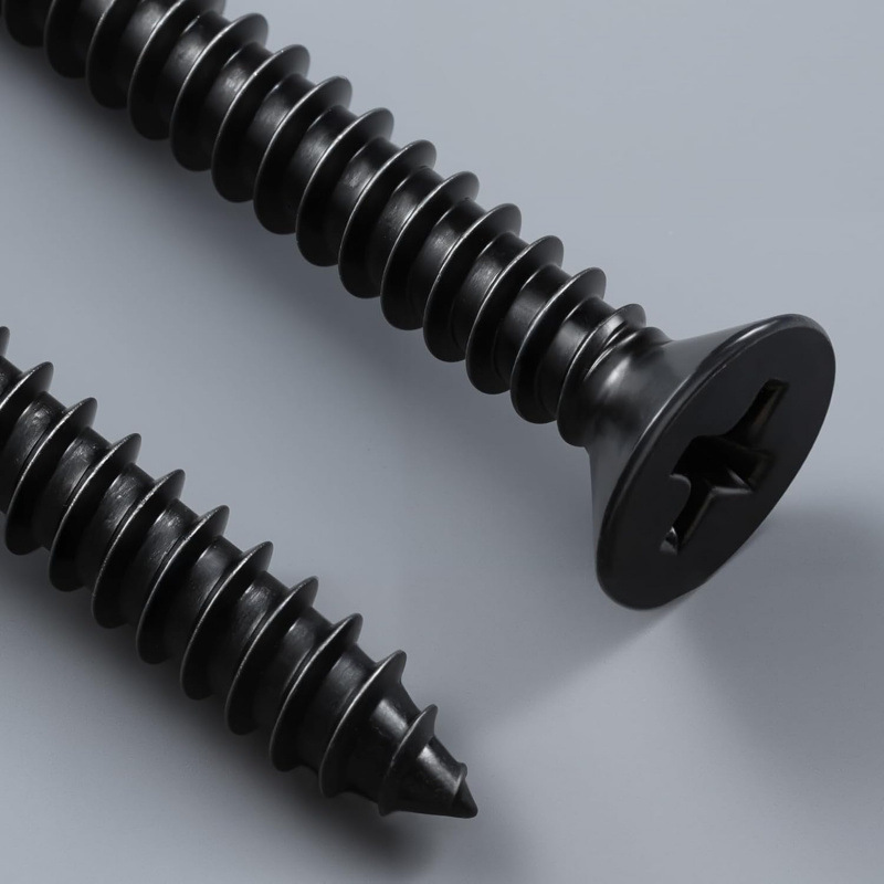 Wood screw set, 289 pieces, high-hardness flat-head screws.