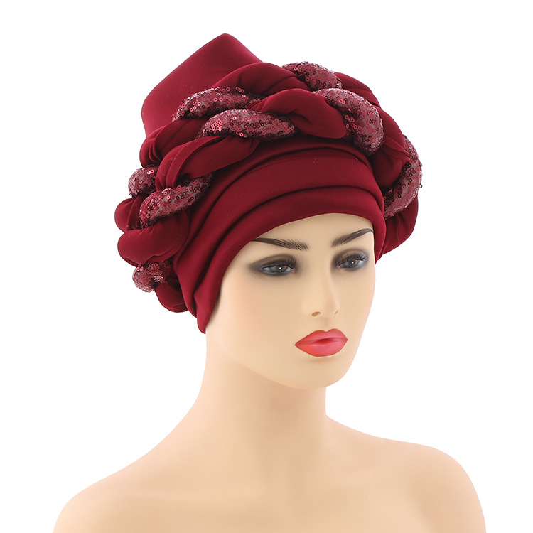 New Style Space Layer Sequin Braid Hat Fashion Hat Muslim Hat Ethnic Hat