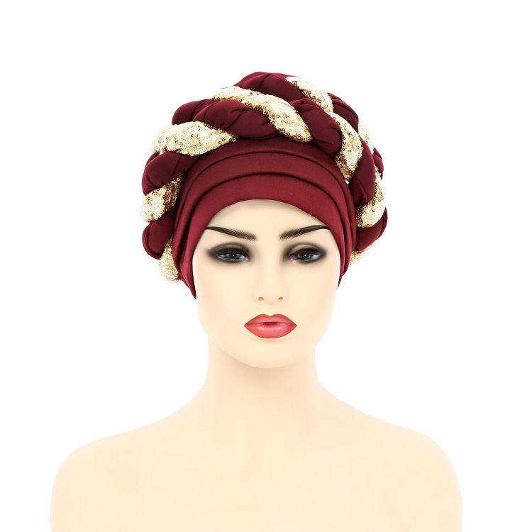 New Style Space Layer Sequin Braid Hat Fashion Hat Muslim Hat Ethnic Hat