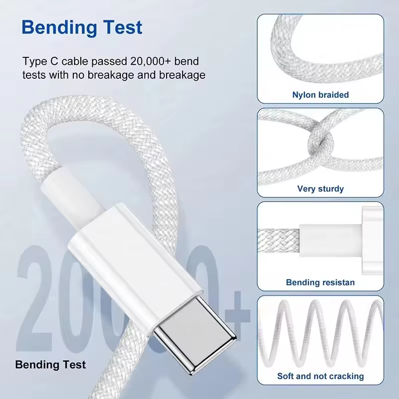 PD 40W Charger USB C Fast Charging Cable For iPhone 17 16 15 Pro Max Air Mini Type C Data line Quick Phone Charger Power Adapte