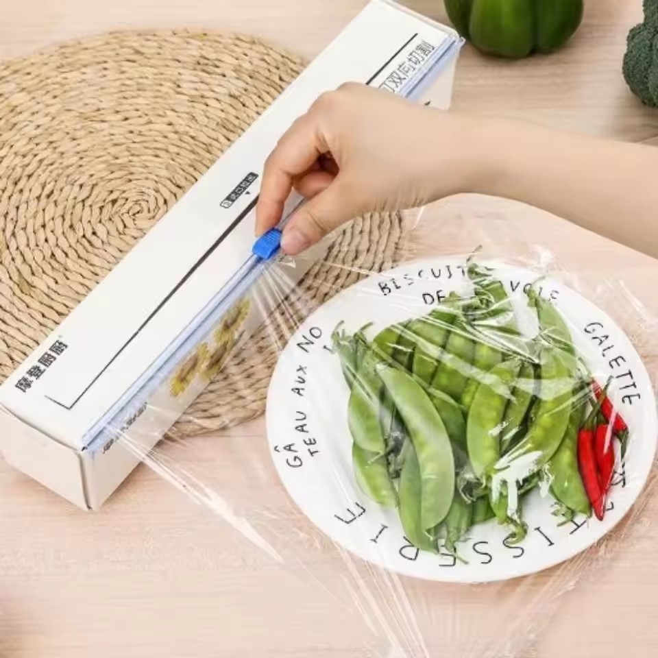 1PC Reusable Plastic Wrap Dispensers and Foil Film Cutter Food Cling Film Cutter Food Wrap Dispenser Cutter Kitchen Tool