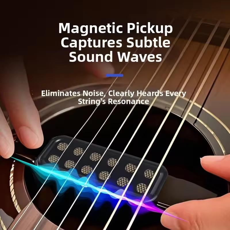 Acoustic Guitar Pickup with Volumes Tone Tuner 12 Sound Hole Pickup Transducer Musical Instruments Accessories