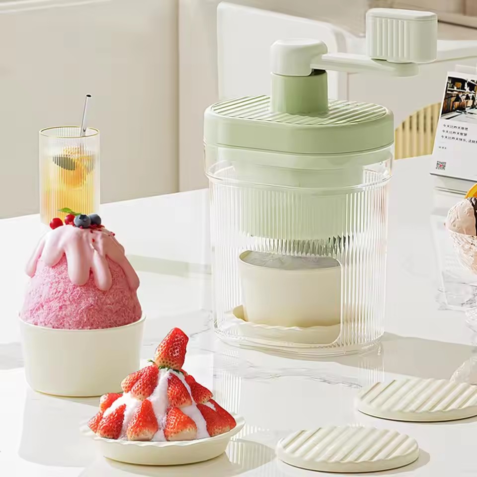 Shaved Ice Machine Small Manual Ice Crusher Home Hand-cranked Machine Making Smoothie Machine Practical Portable Ice Cream Tools