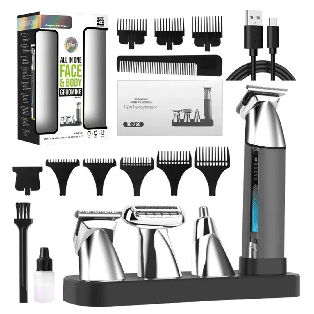 Men's Hair Clipper Set 4-in-1 Electric Pusher Nose Hair Trimmer Electric Shaver Electric Push Clipper