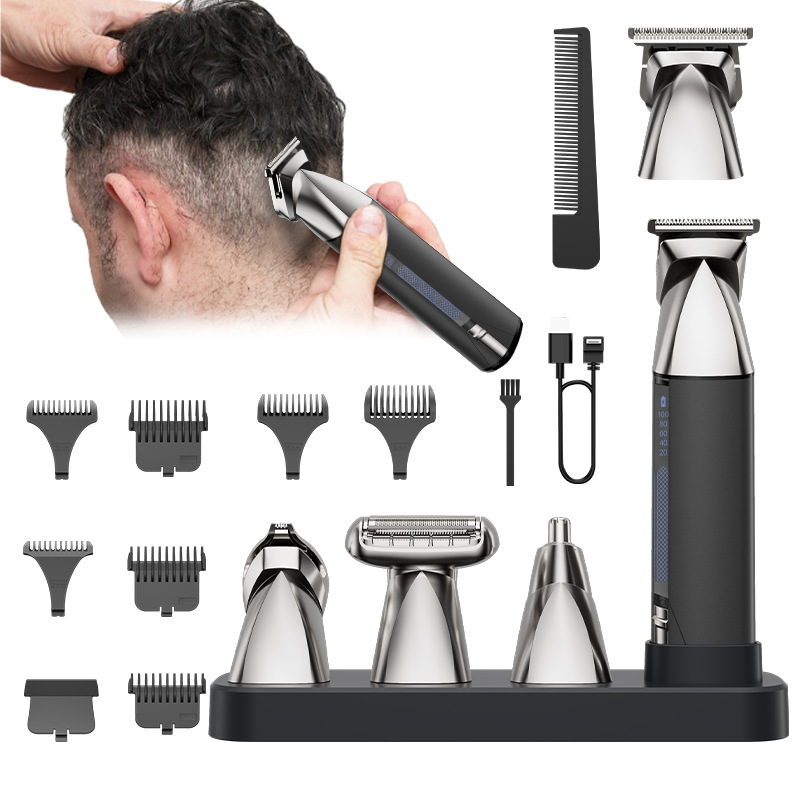 Men's Hair Clipper Set 4-in-1 Electric Pusher Nose Hair Trimmer Electric Shaver Electric Push Clipper