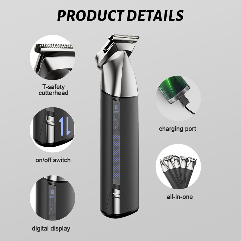 Men's Hair Clipper Set 4-in-1 Electric Pusher Nose Hair Trimmer Electric Shaver Electric Push Clipper