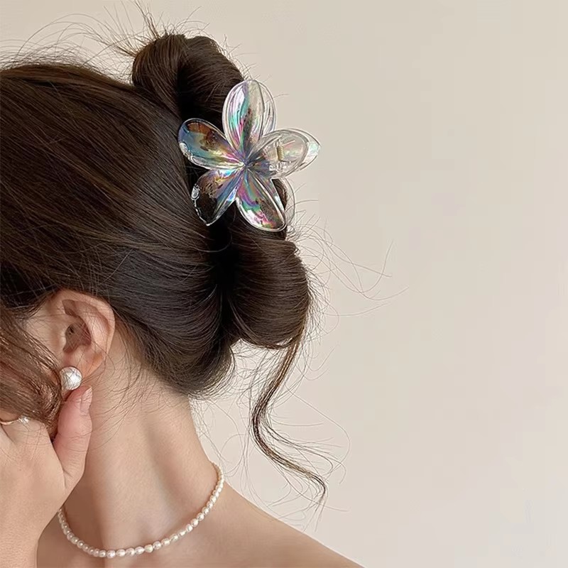 Gradient color Bauhinia flower large size grab clip explosive egg flower  hair clip flower shark clip side grab hair accessory