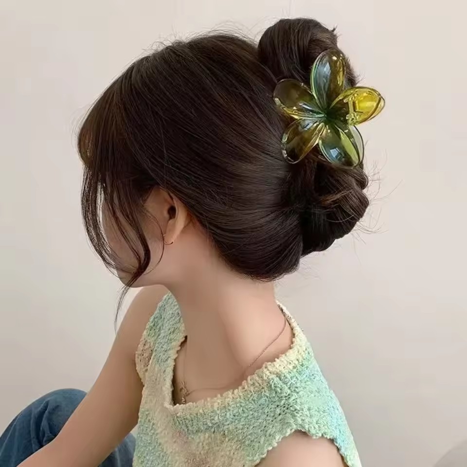 Gradient color Bauhinia flower large size grab clip explosive egg flower  hair clip flower shark clip side grab hair accessory