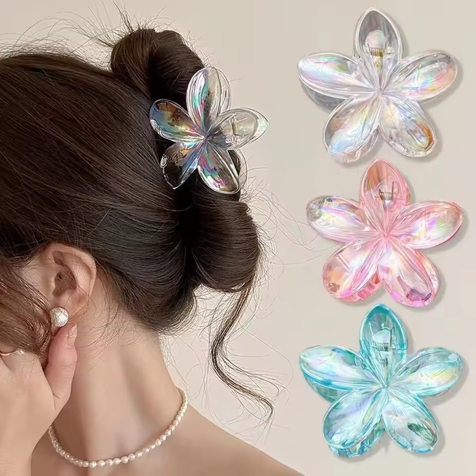 Gradient color Bauhinia flower large size grab clip explosive egg flower  hair clip flower shark clip side grab hair accessory