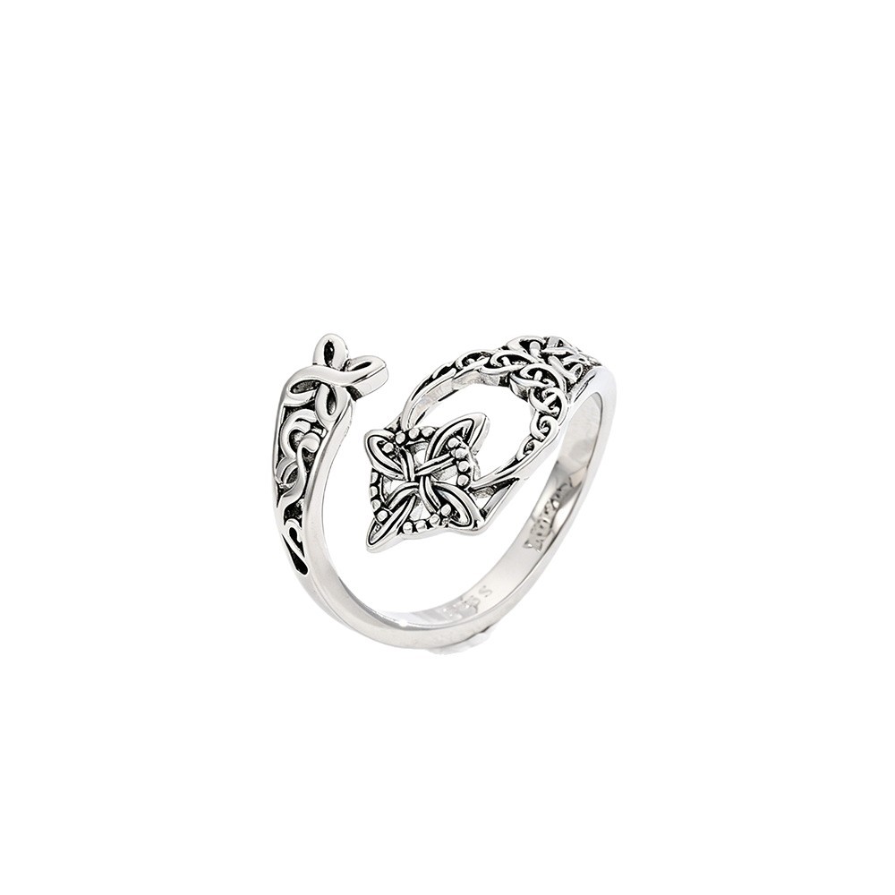 Men's new fashion trend retro hollow Celtic knot ring versatile casual light luxury unisex open index finger ring ring