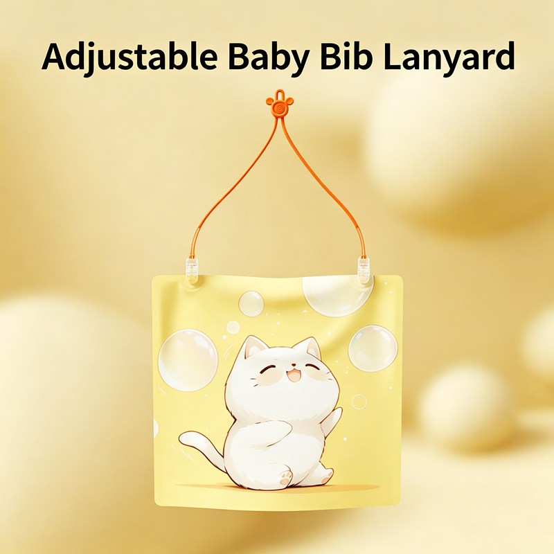 Baby Napkin Clips Bib Holder Clip Adjustable Napkin Towel Neck Strap Silicone Lanyard Portable Dining Clothing Protector