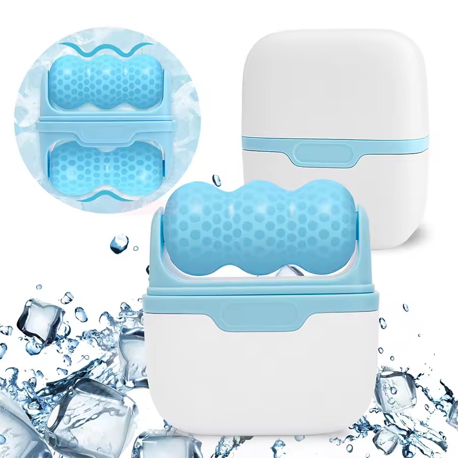 Double Head Ice Roller for Face Blue Pink Purple Green Reusable Beauty Skin Lifting Tool Skin Tightening W/V Shaped