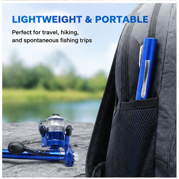 Pen fishing rod 1M mini spinning wheel fishing rod telescopic pocket rod fishing rod fishing line fish pen lure fishing rod