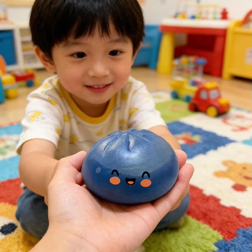 Premium Squishy Steamed Bun Dumpling Toy Slow Rising Glitter Stress Ball Stretchy Decompression Fidget Toy Desk Travel Gift ﻿