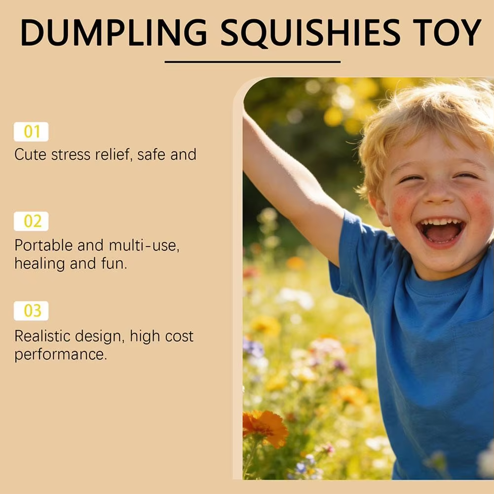 Premium Squishy Steamed Bun Dumpling Toy Slow Rising Glitter Stress Ball Stretchy Decompression Fidget Toy Desk Travel Gift ﻿