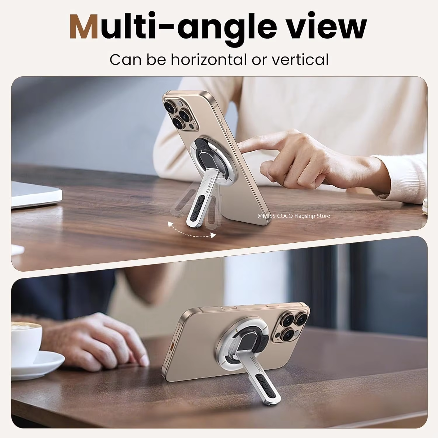 Original Metal for MagSafe Phone Grip Stand Magnetic Finger Ring Holder Double-Sided Magnetic Phone Stand for iPhone 17 16 15 14